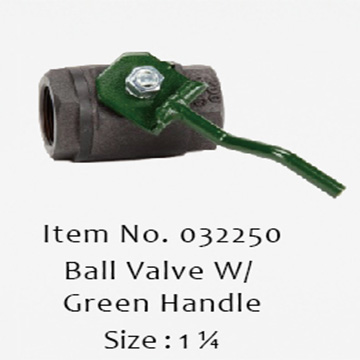 032250 BALL VALVE W/GREEN HANDLE